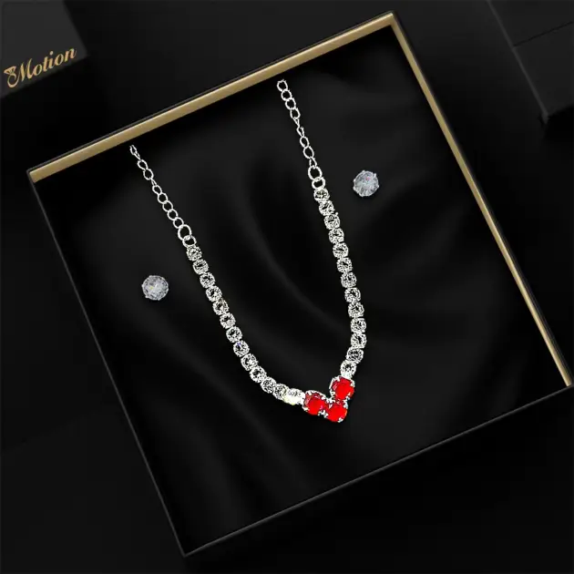 Necklaces - Diamond, Red Necklace